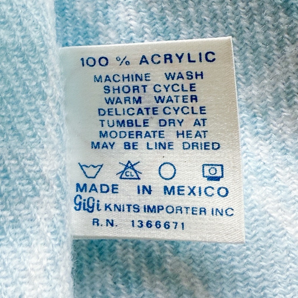 GiGi Knits Vintage 80s 90s Blue Plaid Baby Receiving Blanket NOS Acrylic NWOT - Picture 7 of 9